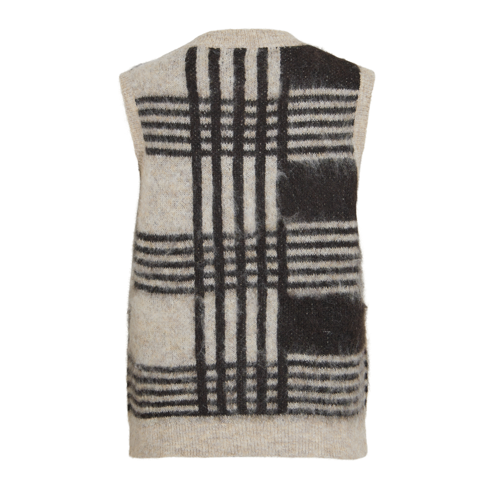 Vila Selba Check Knit Vest
